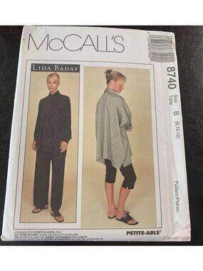 McCall's Misses Shirt Pants Sewing Pattern Size 8 10 12 8740 Uncut